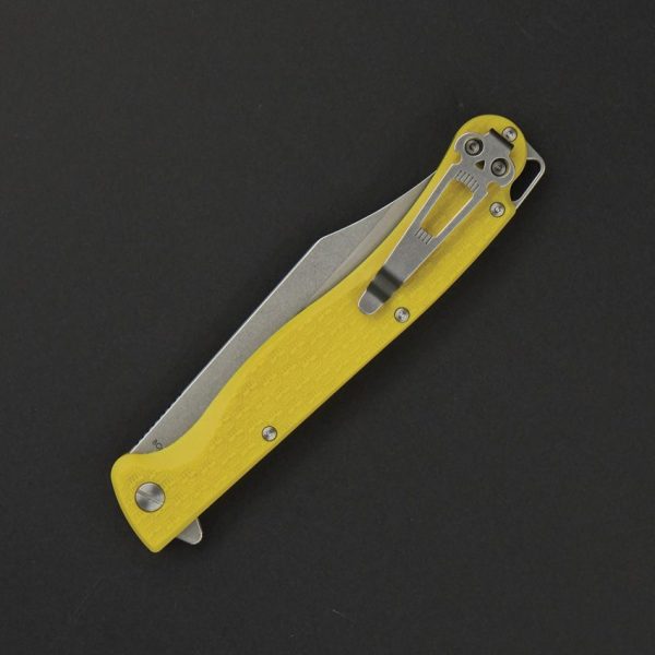 Daggerr Toothpick Linerlock Yellow Stonewash