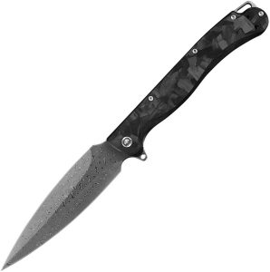 Daggerr Vendetta Framelock Damascus Carbon Fiber