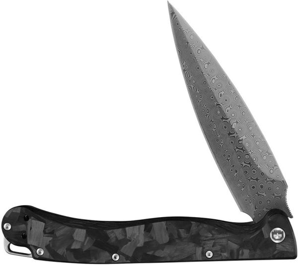 Daggerr Vendetta Framelock Damascus Carbon Fiber