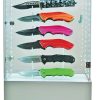 LED Rotating Knife Display Case 16 Knife Acrylic Storage