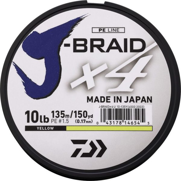 Daiwa J-Braid Line 10 lb 150 yards Yellow