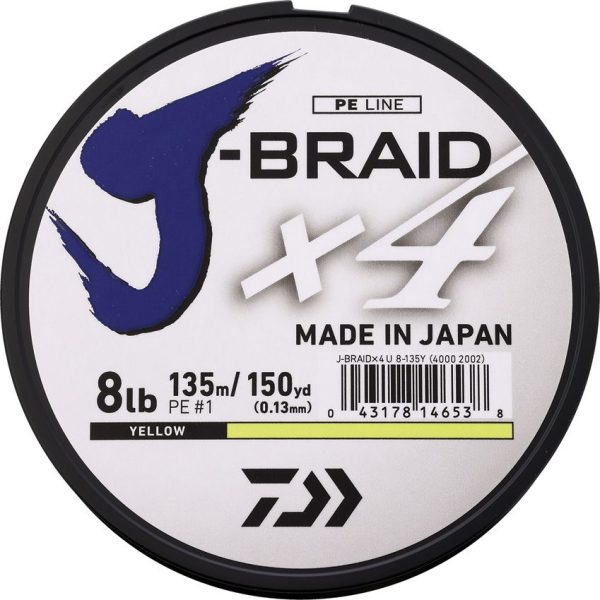 Daiwa J-Braid Line 8 lb 150 yards Yellow