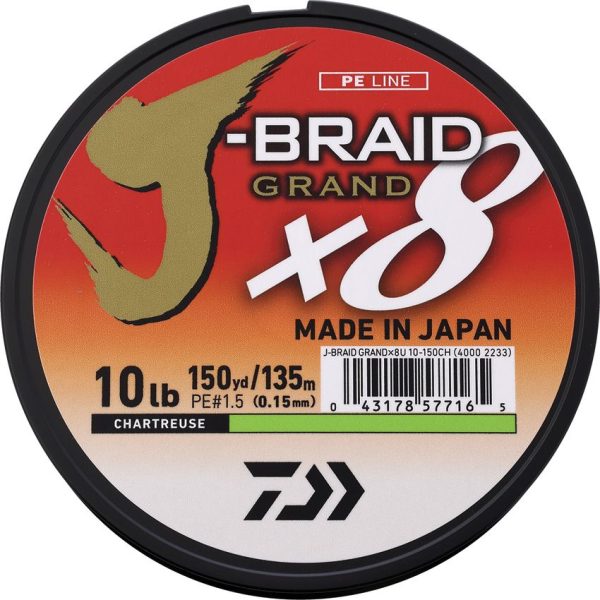 Daiwa J-Braid Grand Line 10 lb 150 yards Chartreuse