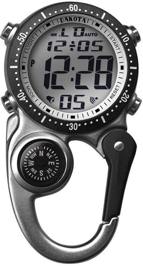 DK3087.jpg Dakota Digi Clip Watch Silver - Digital Compass Watch