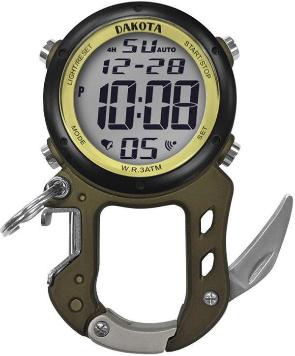 DK3099.jpg Dakota Zip Clip Digital Watch - Green Multi-Tool