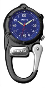 DK3802.jpg Dakota Mini Clip Microlight Watch - Blue Dial Military Time
