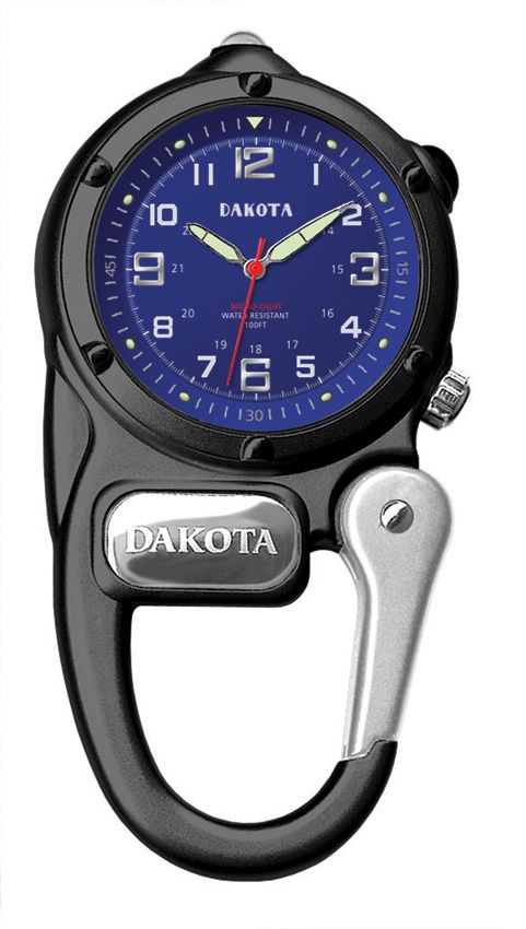 DK3802.jpg Dakota Mini Clip Microlight Watch - Blue Dial Military Time