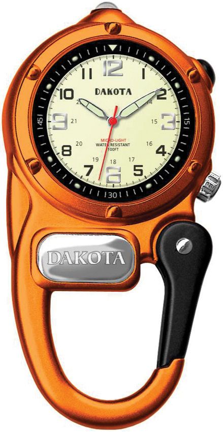 DK3805.jpg Dakota Mini Clip Microlight Orange Aluminum Watch