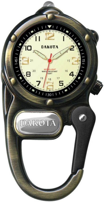 Dakota Mini Clip Microlight Antique Brass Alloy Watch