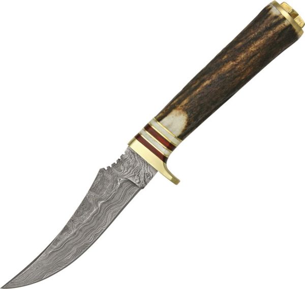 Damascus Slim Blade Skinner Fixed Blade Knife 4.5" Damascus Steel