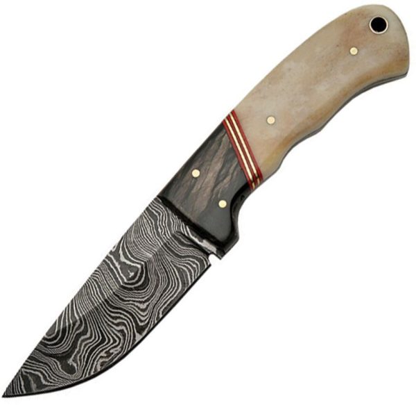 DM1068.jpg Damascus Skinner Fixed Blade Knife 3.5" Damascus Steel Bone Handle