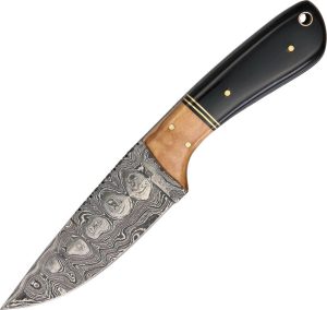 Damascus The Wedge Fixed Blade Knife 4" Damascus Steel Drop Point