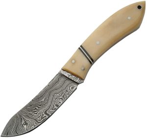 DM1073BO.jpg Damascus Skinner 7.5 inch Fixed Blade - Natural Bone Handle