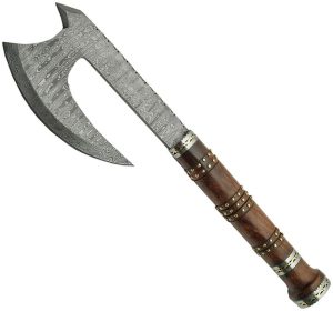 Damascus Hatchet Rosewood 7" Damascus Steel Fixed Blade Axe