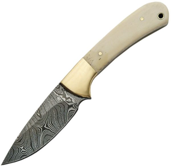 Damascus Small Skinner 3.25 inch Bone Handle