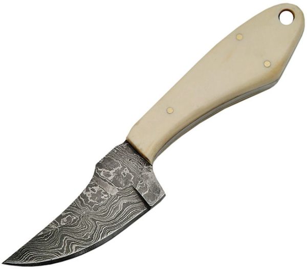 DM1131BO.jpg Damascus Fixed Blade Skinner White Bone Handle