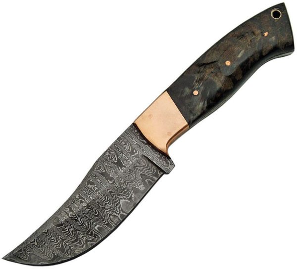 DM1152.jpg Damascus Ram Copper Skinner Fixed Blade Knife 4.25" Damascus Steel