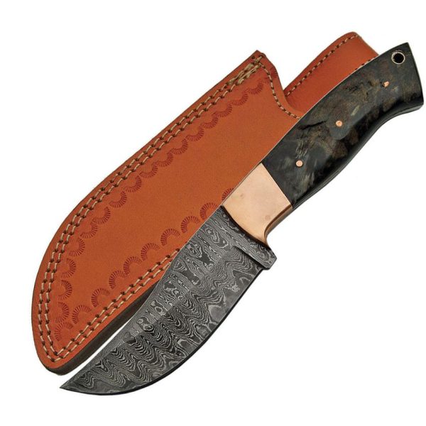 DM1152_add_01.jpg Damascus Ram Copper Skinner Fixed Blade Knife 4.25" Damascus Steel