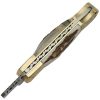 Damascus Stag Engraved Bolster Folding Knife Damascus Steel Clip Point