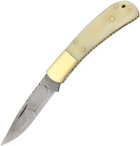DM1167.jpg Damascus Lockback White Bone Damascus Steel Folder