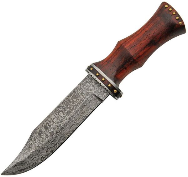 DM1170.jpg Damascus Bowie Rosewood Fixed Blade Knife 6.25" Damascus Steel