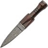 Damascus Sgian Dubh Fixed Blade Dagger Knife Rosewood 4.5"