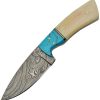 DM1186.jpg Damascus Fixed Blade Bone 4" Damascus Steel Knife Sheath