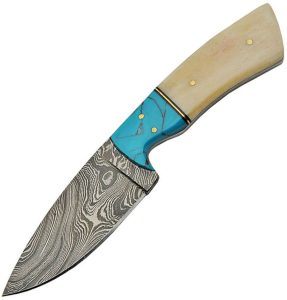 DM1186.jpg Damascus Fixed Blade Bone 4" Damascus Steel Knife Sheath