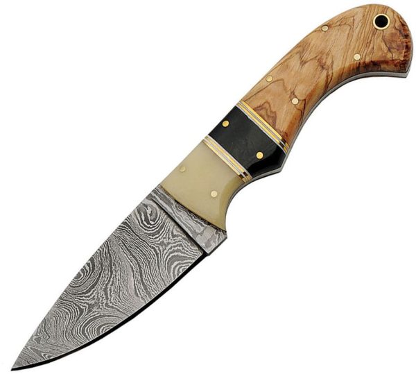DM1192.jpg Damascus Skinner Damascus Steel Fixed Blade Knife 3.5in