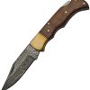 DM1213.jpg Damascus Lockback Wood Folding Knife 2.75" Damascus Blade