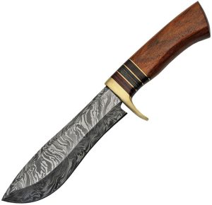 DM1217.jpg Damascus Large Hunter Wood Fixed Blade Knife 6" Damascus Steel