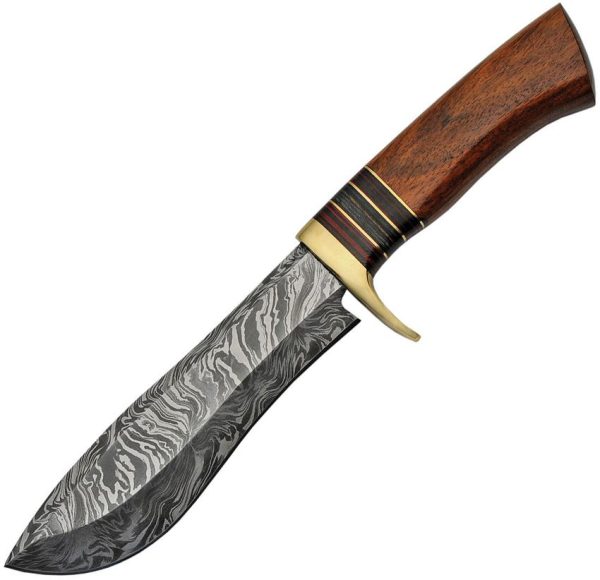 DM1217.jpg Damascus Large Hunter Wood Fixed Blade Knife 6" Damascus Steel