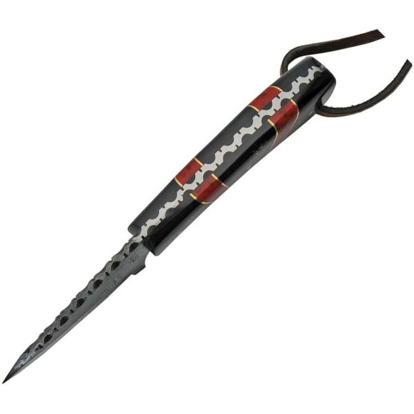 DM1233RD_add_01.jpg Damascus Hunter Black Fixed Blade Knife - Red Synthetic Handle