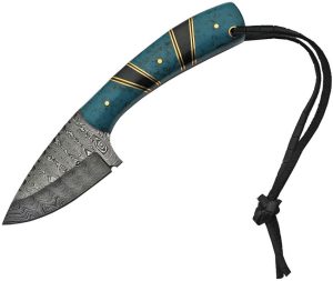 DM1233TR.jpg Damascus Hunter Turquoise Fixed Blade Knife - Synthetic Handle