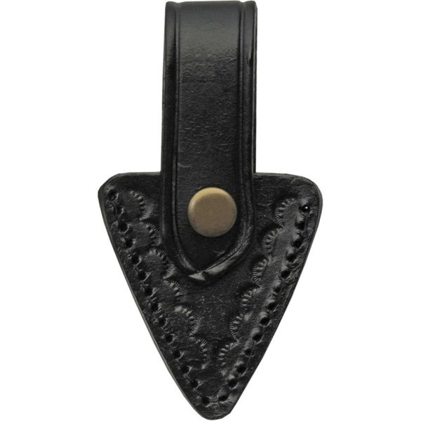 Damascus Black Widow Push Dagger - Double Edge Horn Handle
