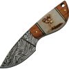 DM1249.jpg Damascus Wild Stag Skinner Fixed Blade - Bone and Wood