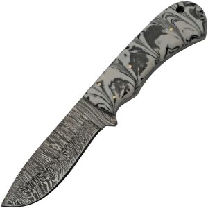 DM1251BK.jpg Damascus Storm Hunter Black - 4in Fixed Blade Kirinite