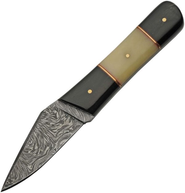 DM1258HN.jpg Damascus Bone/Horn Skinner - 3.25in Fixed Blade