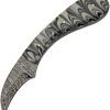 Damascus Hook Hunter Black Marble - Curved Blade