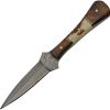Damascus Baby Boot Dagger Double Edge Stag Handle