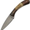 Damascus Curved Stag Skinner Fixed Blade Knife