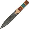 Damascus Flint Fixed Blade Spear Point 7.5" Damascus Steel Knife