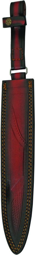 Damascus Fixed Blade Red/Black 12.25" Damascus Steel Knife