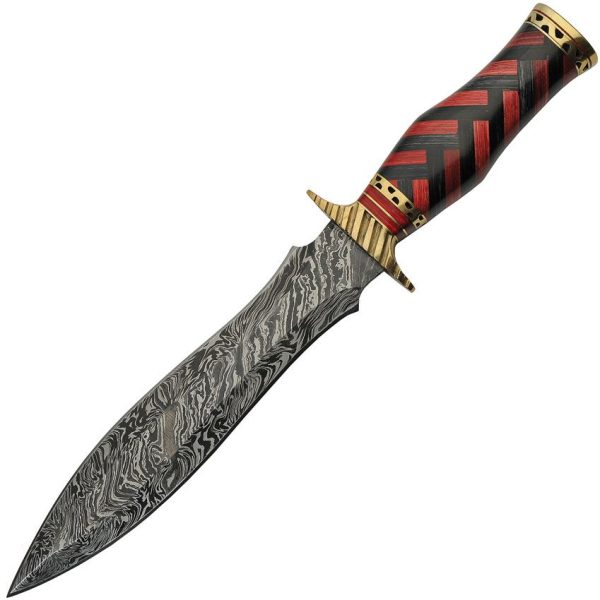 DM1272.jpg Damascus Braided Wood Dagger Fixed Blade 9" Damascus Steel
