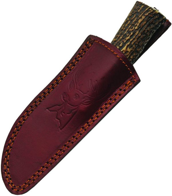 Damascus Stag and Turquoise Skinner Fixed Blade Knife 3.5"