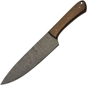 Damascus Fixed Blade Wood Handle 7.25" Damascus Steel Knife