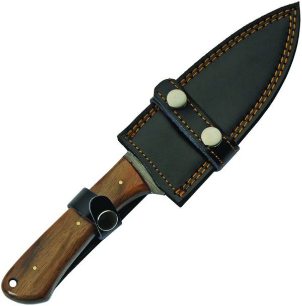 Damascus Fixed Blade Walnut Handle 5.75 inch Blade