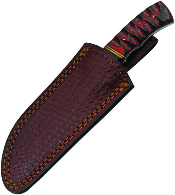 DM1288_add_03.jpg Damascus Fixed Blade 4" Damascus Steel Wood Handle Knife