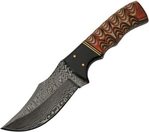 Damascus Fixed Blade Wood Handle 3.75" Damascus Steel Knife