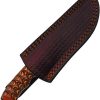Damascus Fixed Blade Wood Handle 3.75" Damascus Steel Knife